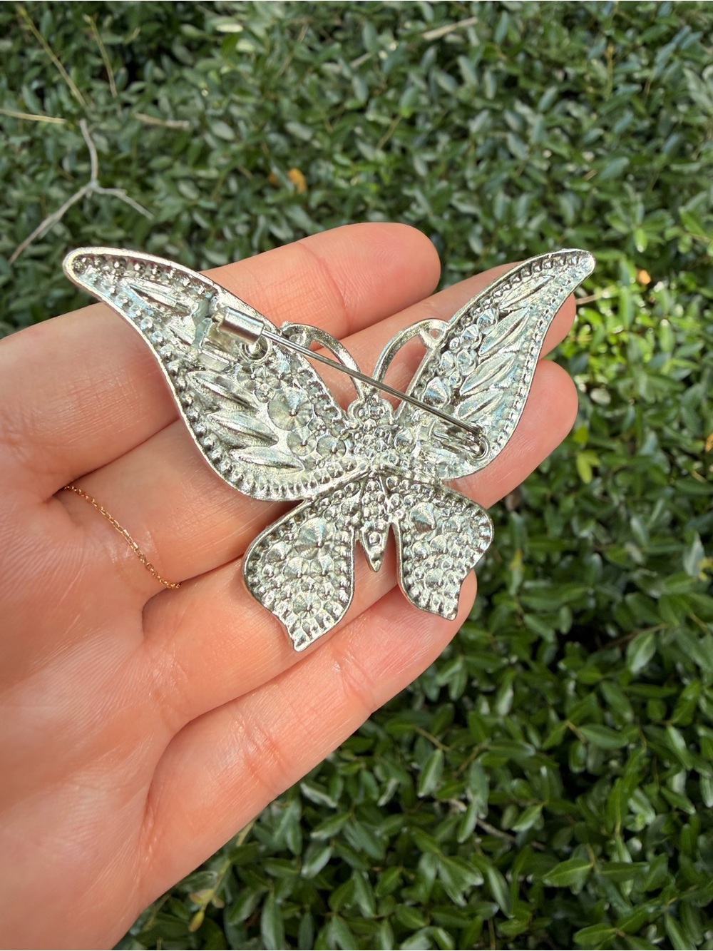 Crystal Butterfly Brooch Pin in Blue - Picture 5 of 5